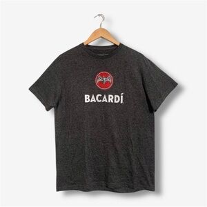 Bacardi Rum Original Tshirt Mens Short Sleeve Graphic Tee Dark Gray Size Medium